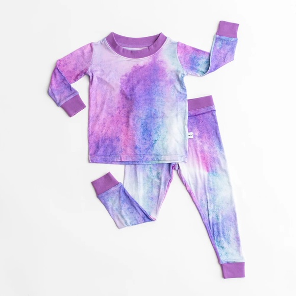Little Sleepies Other - NWT LITTLE SLEEPIES Two-Piece Pajama Set Purple Watercolor Bamboo 4T